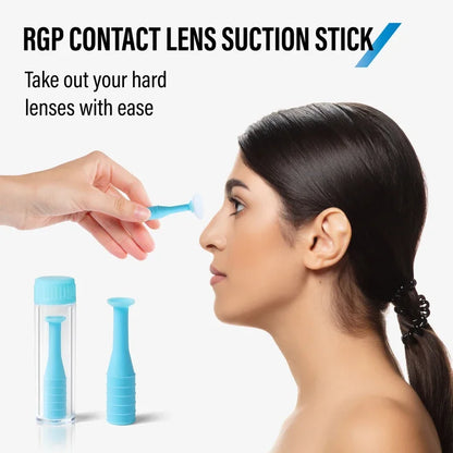 6PCS RGP Contact Lens Remover Set – Suction Cup Plunger Stick & Insertion Tool Kit for Easy Eye Lens Handling & Removal