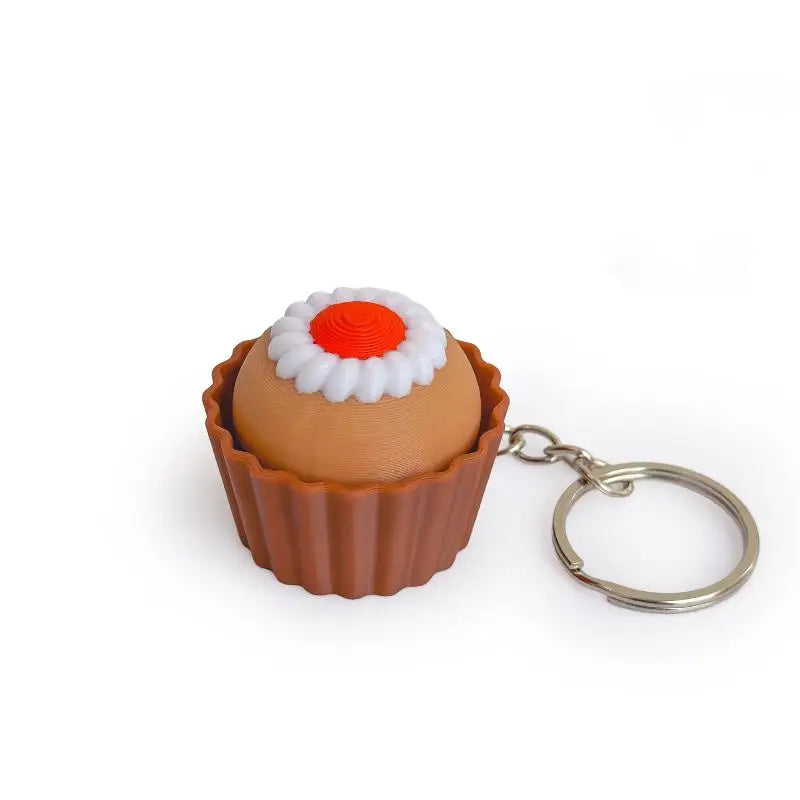 Simulation Cartoon Dessert Clicker Keychain Toy – Cute Mini Stress Relief Pendant & Party Favor for Kids and Teens, Fun Sensory Fidget Keyring Accessory
