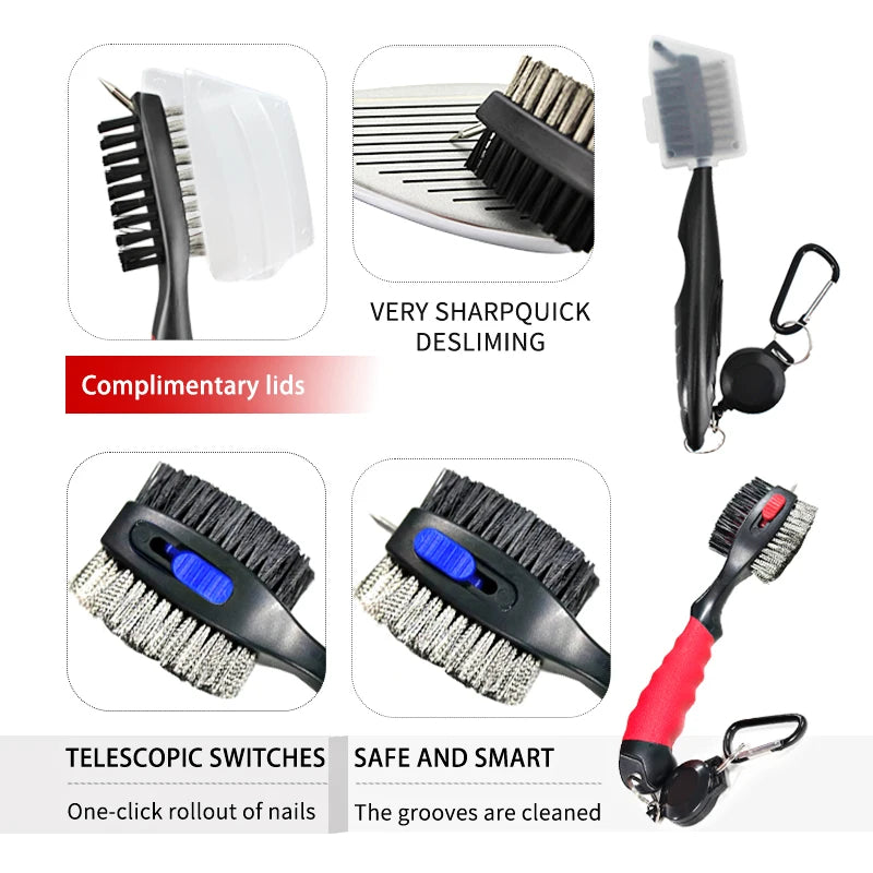 Golf Club Brush – 2-Sided Groove Cleaner Kit for Putter, Wedge & Ball, Golf Accessories