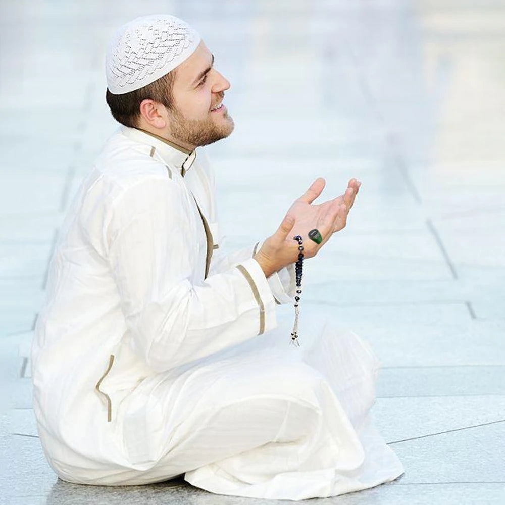 Smart Tasbih Tally Counter – Type-C Rechargeable Muslims Zikr Ring with Prayer Time Vibration Reminder