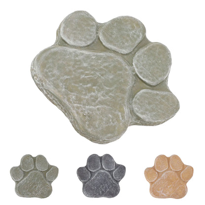 Dog Pawprint Memorial Stone – DIY Lettering Dog Grave Marker Pet Monument for Outdoor Lawn & Patio (15.5x17.5cm)