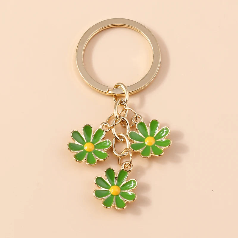 Sakura Flower Enamel Keychain - Colorful Cute Key Ring Handbag Accessory Gift for Women & Girls