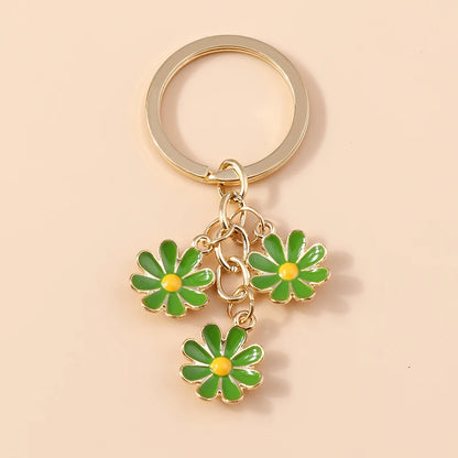 Sakura Flower Enamel Keychain - Colorful Cute Key Ring Handbag Accessory Gift for Women & Girls