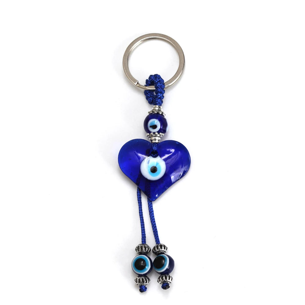 Lucky Eye Fatima Hand Keychain – Alloy Tree of Life Elephant Owl Blue Turkish Evil Eye Car Keyring Jewelry for Men & Women Gift