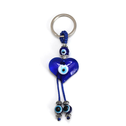 Lucky Eye Fatima Hand Keychain – Alloy Tree of Life Elephant Owl Blue Turkish Evil Eye Car Keyring Jewelry for Men & Women Gift
