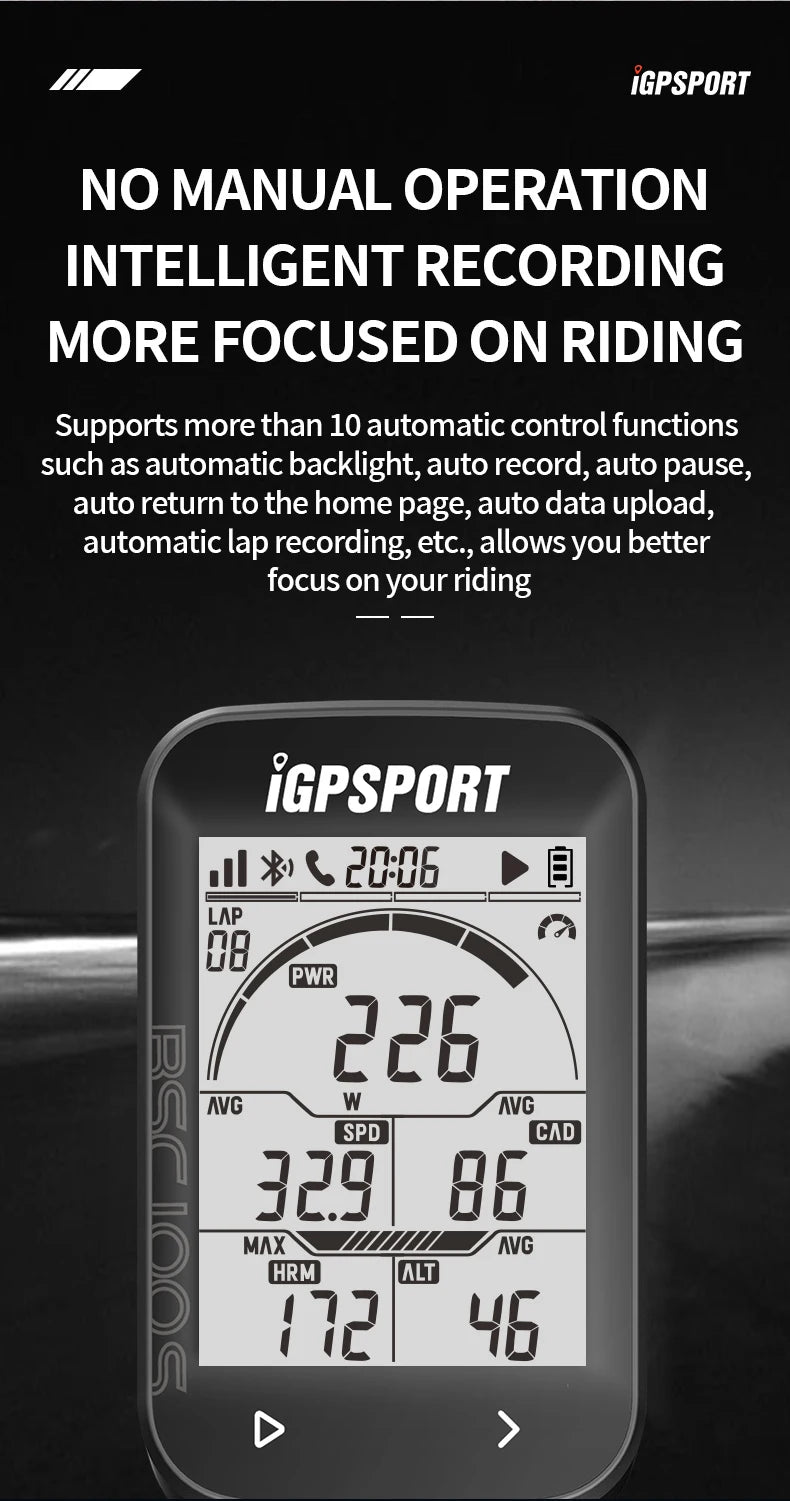 IGPSPORT BSC100S GPS Bike Computer — Wireless Speedometer & Cycling Odometer