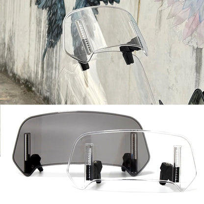 Universal Motorcycle Windshield Extension – Adjustable Clamp-On Wind Deflector Spoiler for BMW, Kawasaki, Yamaha, Honda & Suzuki Bikes