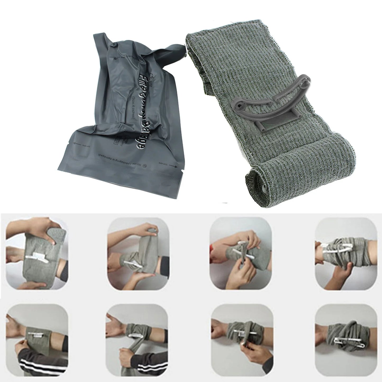 Israeli Bandage 4/6in — Emergency Combat Wound Dressing, Tactical Compression First Aid for IFAK & Military Medical Use