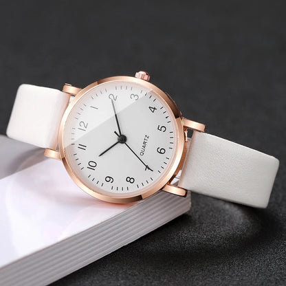 Women’s Small Dial Quartz Watch – Simple Leather Strap Ladies Wristwatch Gift