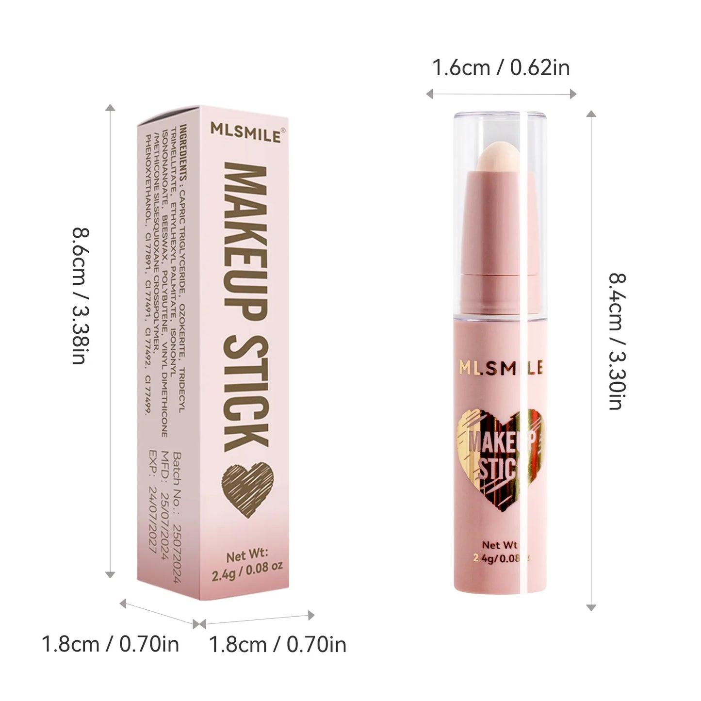 MLSMILE 8-Color High Gloss Pearl Contouring Stick – Face Brightening & 3D Shadow Sculpting Pen