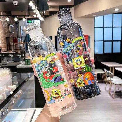 SpongeBob Graduated Water Cup - 500ml/750ml BPA-Free Plastic Bottle