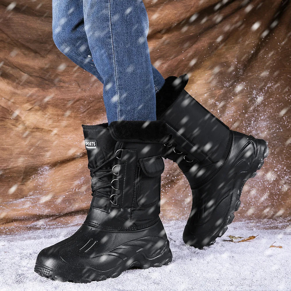 Men's Winter Snow Boots – Outdoor Fishing & Trekking Shoes, 2024 New Waterproof Sneakers for Walking and Outdoor Activities