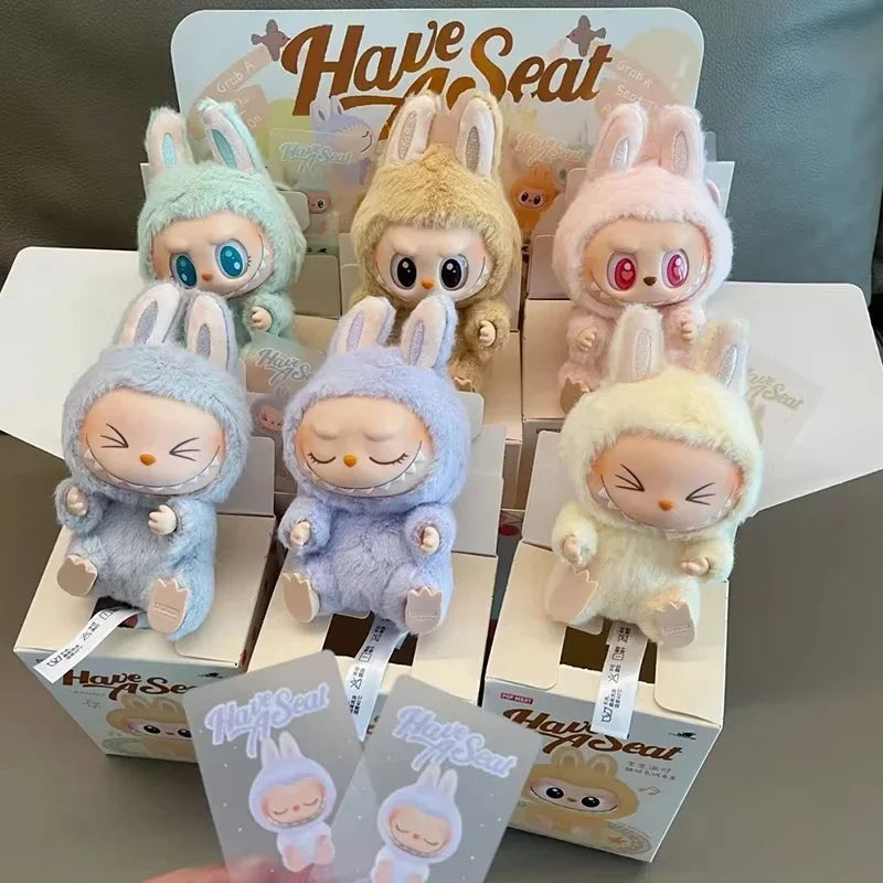 1:1 High-Quality Macaron 2nd The Monsters Labubu Sitting Party Vinyl Plush Blind Box Doll Gift