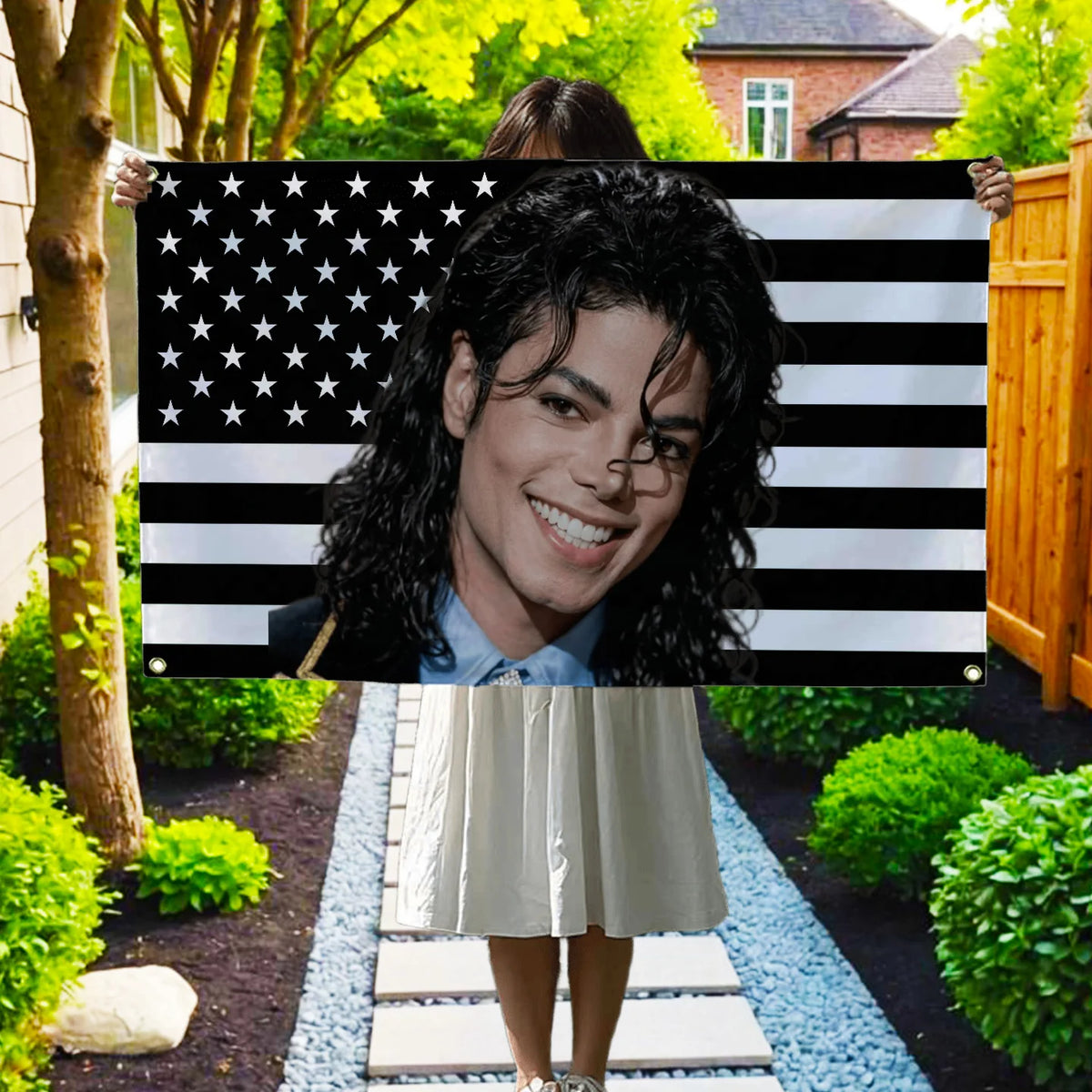 Michael Jackson Black Flag Tapestry - Decorative Wall Hanging for Bedroom, Garage & Home Decor