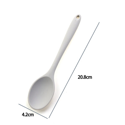 Soft Silicone Cooking Spoon - Long Handle Stirring Ladle for Kitchen Use - Essential Cooking Utensil
