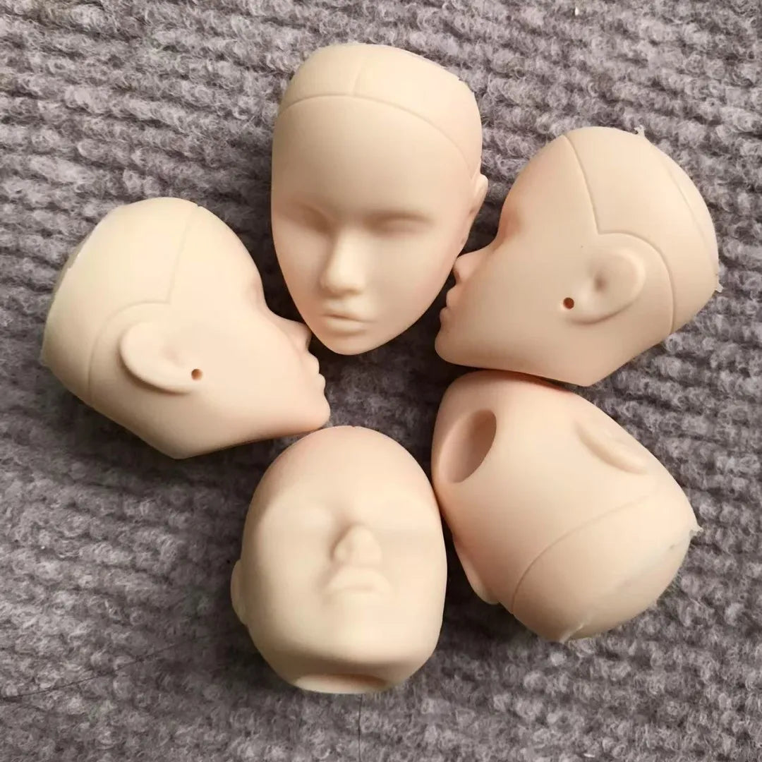 Poppy Blank Face Doll Heads — 1/6 DIY Crafting Parts in Super White, Coffee, Pink & Beige Skin for Doll Making
