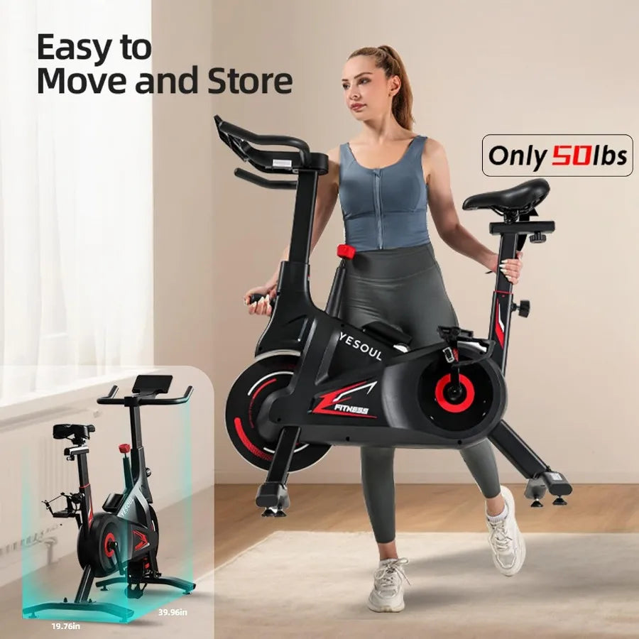 Indoor Stationary Cycling Bike – Adjustable Magnetic Resistance, Smart App Integration, 300lb Capacity Stable Exercise Bike