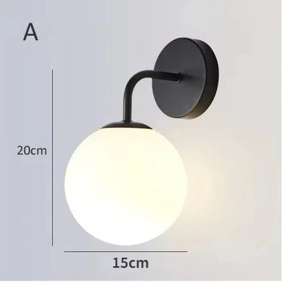 Nordic Modern Glass Wall Lamp – Bedside & Indoor Decorative Lighting for Bedroom, Living Room, Study