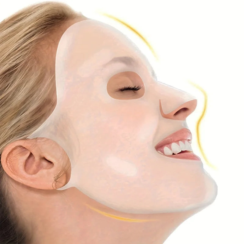 3D Silicone Mask Cover — Reusable Ear-Hanging Facial Tool for Moisturizing & Firming Skin