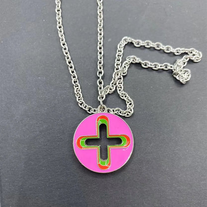 Trendy Hip Hop Dripping Oil Cross Pendant Necklace – Unique Niche Design Jewelry