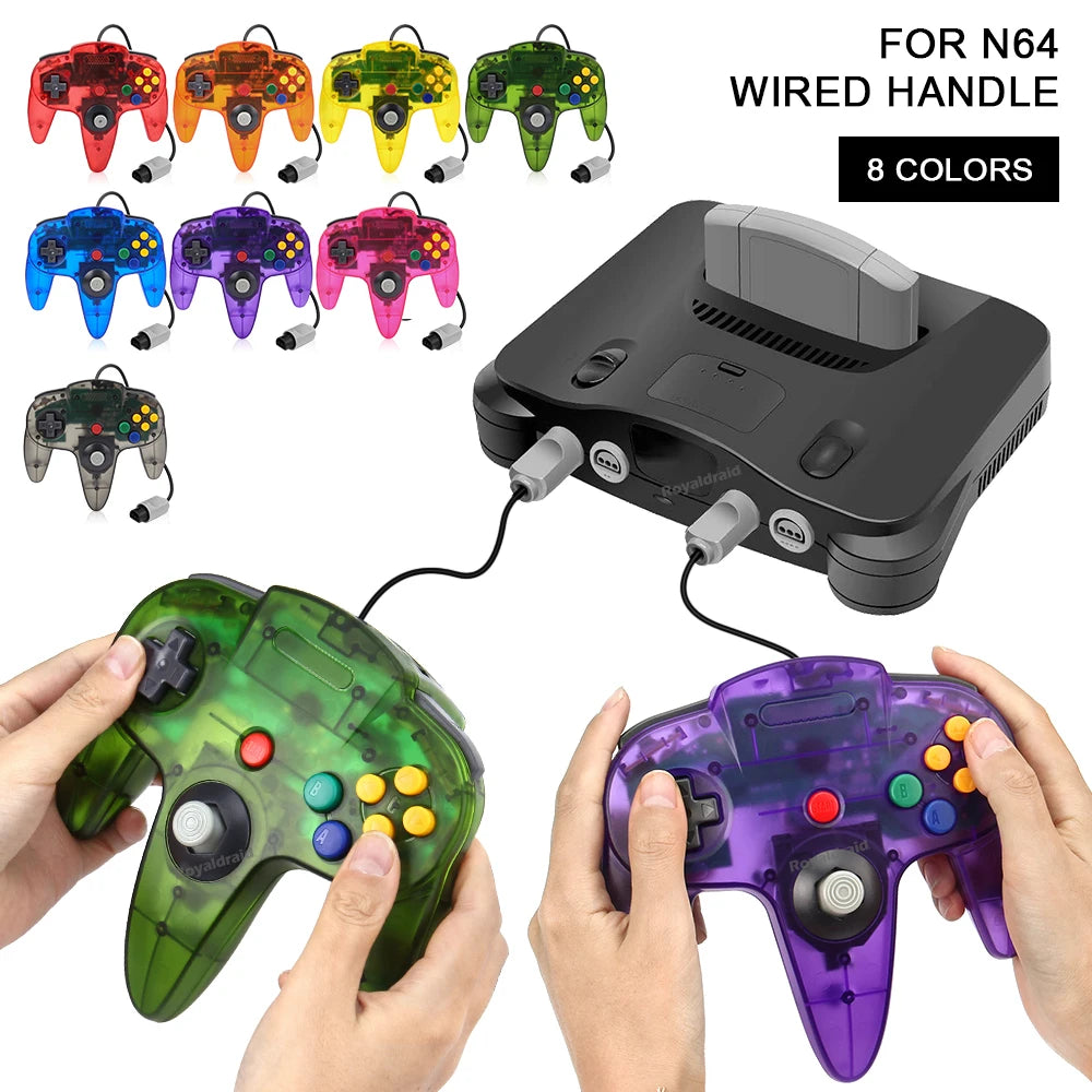 Wired Transparent N64 Gamepad Controller – Joystick for Nintendo 64 Console Accessories