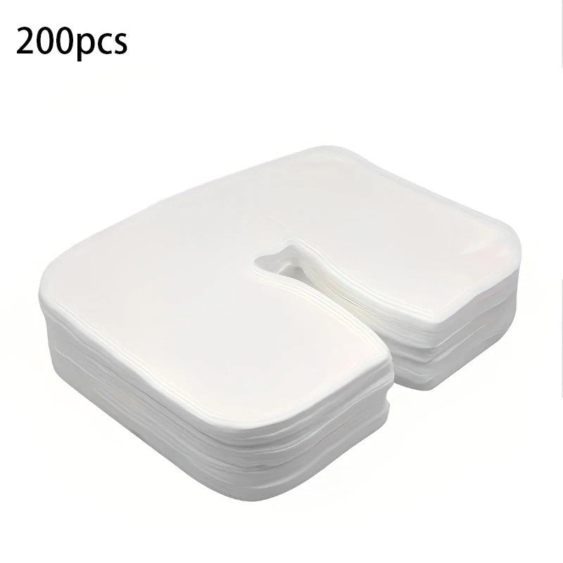 500/100PCS Disposable Face Cradle Covers – Soft Non-Woven Headrest Paper for Massage, Spa & Salon Beauty Supplies