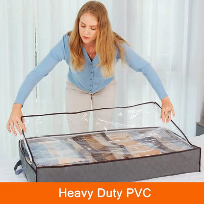 Foldable Underbed Storage Organizer Bag – Large Capacity Dustproof Clothes & Quilt Wardrobe Storage Box