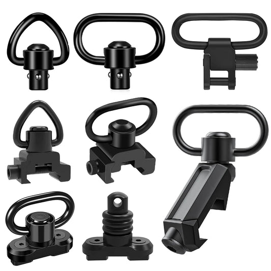 2PCS Tactical QD Sling Swivel Mount – 360° Quick Release Adapter for Rifle, Gun Sling Buckle Attachment Accessory