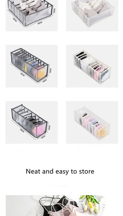 Underwear & Socks Organizer Box – Drawer Dividers for Bras, Pants, Scarves, Ties, Jeans, and Clothing Storage