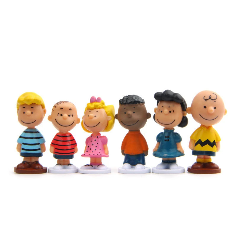 Peanuts Mini Figure Toys - Snoopy, Charlie Brown, Sally & Woodstock Collectible Cake Decorations