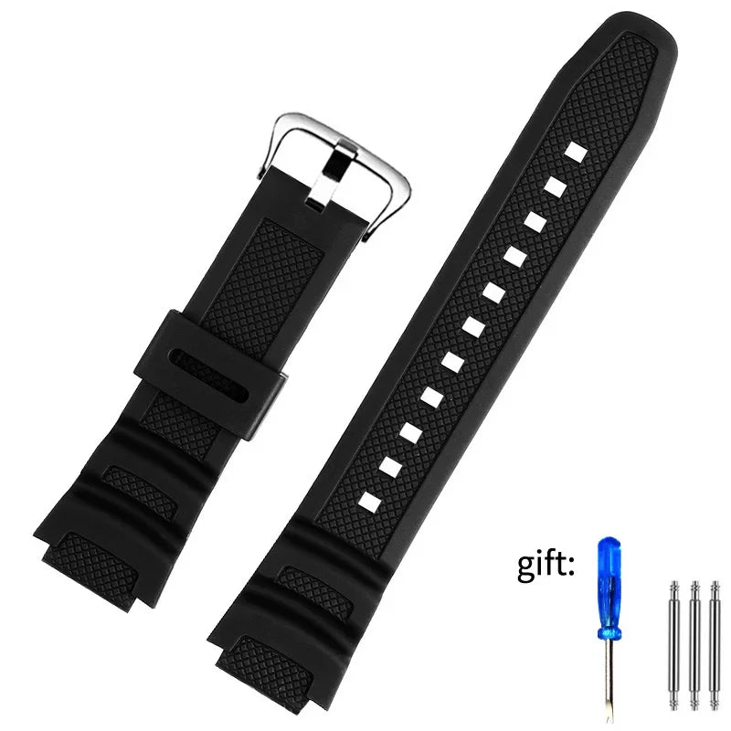 18mm Resin Silicone Watch Strap for Casio Watches - Replacement Rubber Band for W-218H, F-108, AE-1200, AE-1000 and AE-1300