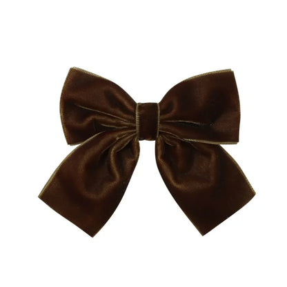 4.3-inch Velvet Bow Hair Clips for Girls – Handmade Barrettes in Black, White, Red, Pink, Blue, Yellow, Kids Hair Accessories
