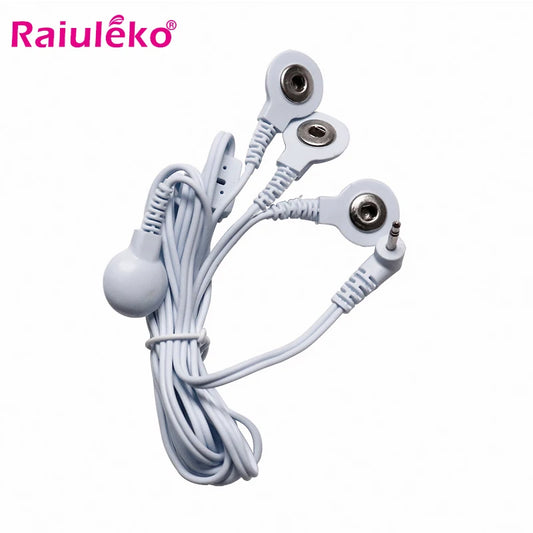 4-Button Electrode Wires – TENS Unit Lead Cables with Standard 2.5mm Connection for EMS & Massage Tools