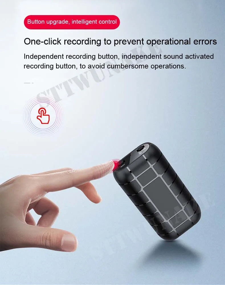 Mini Voice Activated Recorder – 500 Hours Digital Recording Device, Professional Sound Dictaphone, Portable & Compact Audio Micro Recorder