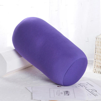 Solid Color Cylindrical Neck Pillow – Washable Round Cushion for Bedroom, Seat, Headrest & Travel Support