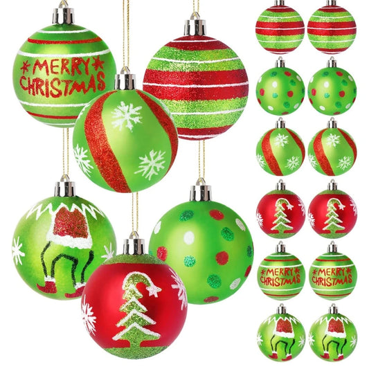 12PCS 6cm Christmas Ball Ornament Set – Festive Decorations for Tree, New Year, Wedding & Spring Festival Party Scenes