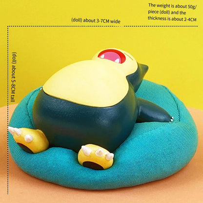 6-Piece Cartoon Sleep Pillow Set — Pokemon PVC Figures: Pikachu, Snorlax, Bulbasaur, Cute Q-Version Anime Dolls
