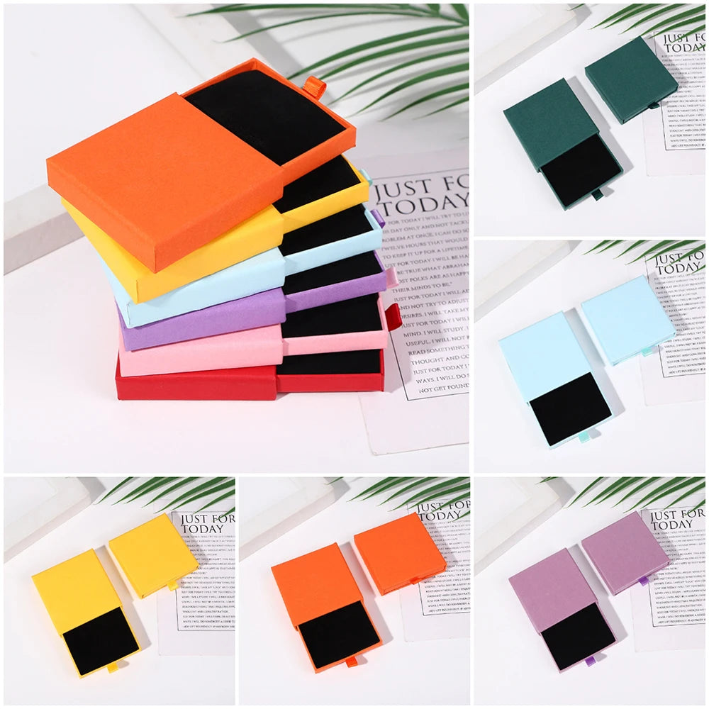 Creative Jewelry Drawer Box – Solid Color Storage Organizer for Necklace, Rings, Earrings & Bracelets, Gift Packaging 2022