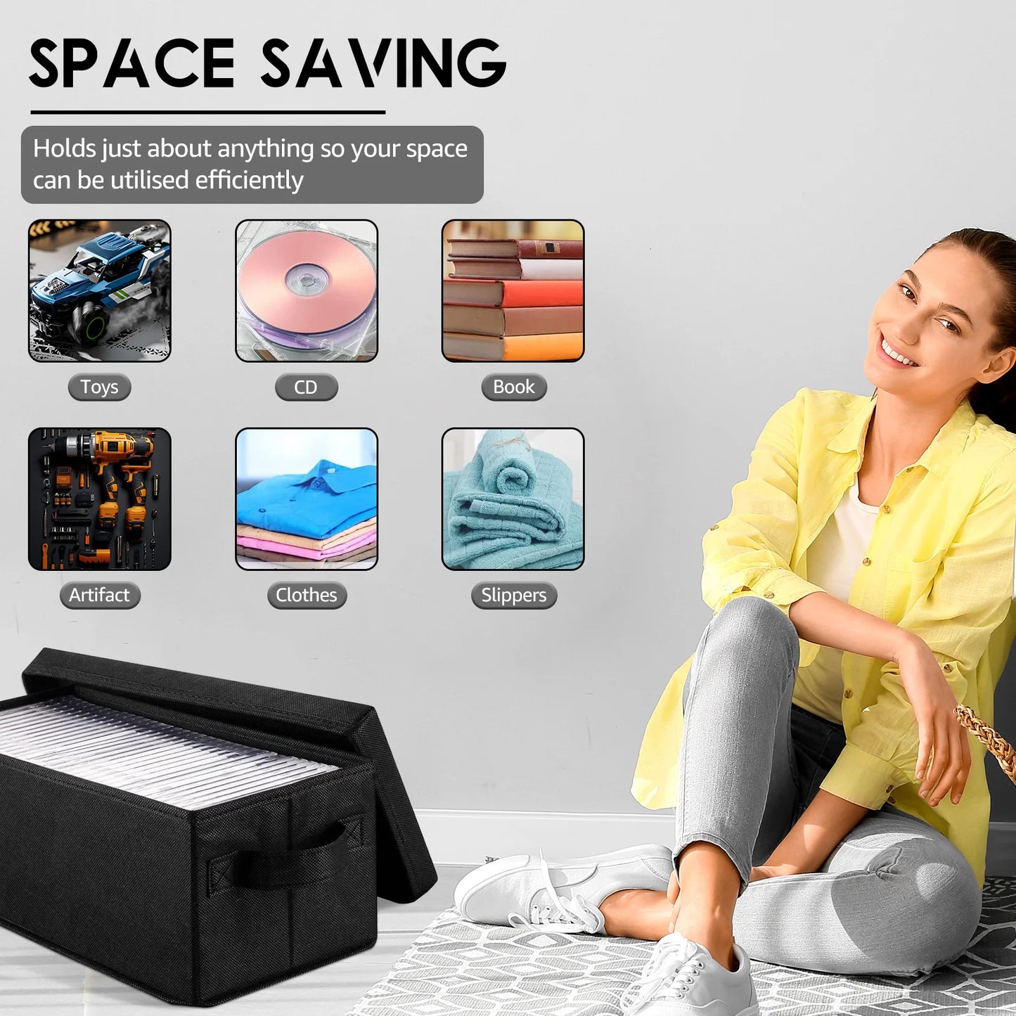 2/4PCS Stackable DVD Storage Boxes – Dustproof Nonwoven Fabric CD & DVD Organizer Cases