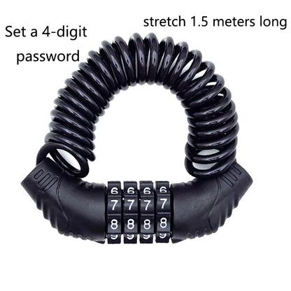 Universal Motorcycle & Bicycle Security Lock – Portable Helmet Password Wire Anti-Theft MTB & Road Bike Lock