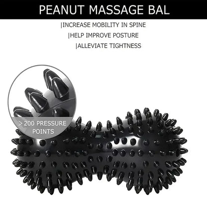 Peanut Massage Spiky Ball for Muscle Pain Relief, Foot Massager & Stress Relief Roller for Plantar Fasciitis