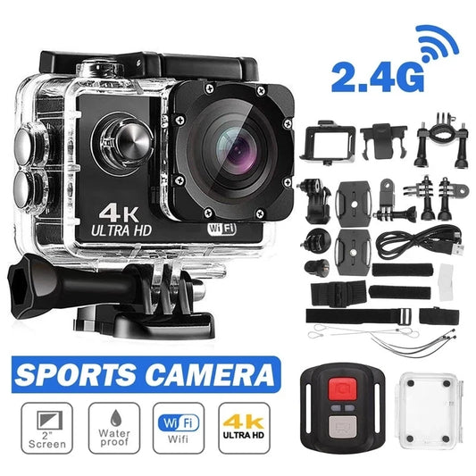 Ultra HD 4K Action Camera 30fps with WiFi – 2.0 Inch 170° Wide Angle Waterproof Helmet Sport Video Recording Camera