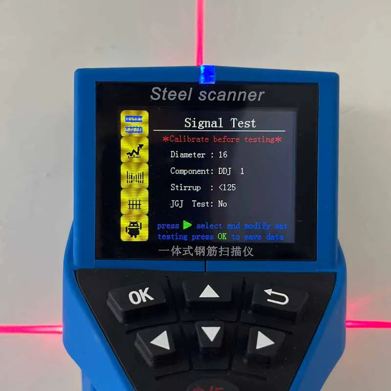 Ba-R71F Concrete Rebar Scanner - Portable Rebar, Metal & Distance Detection Tool for Construction Measuring