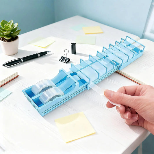 Extendable Tape Dispenser & Cutter — Portable Desktop Tool for Wrapping, Mending & Labeling, Home & Office Organizer