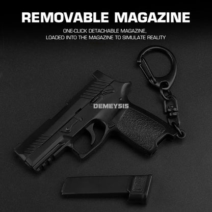Tactical Mini Pistol Keychain - P320 G17 Gun Shape Detachable Key Ring Realistic Model Toy Decoration