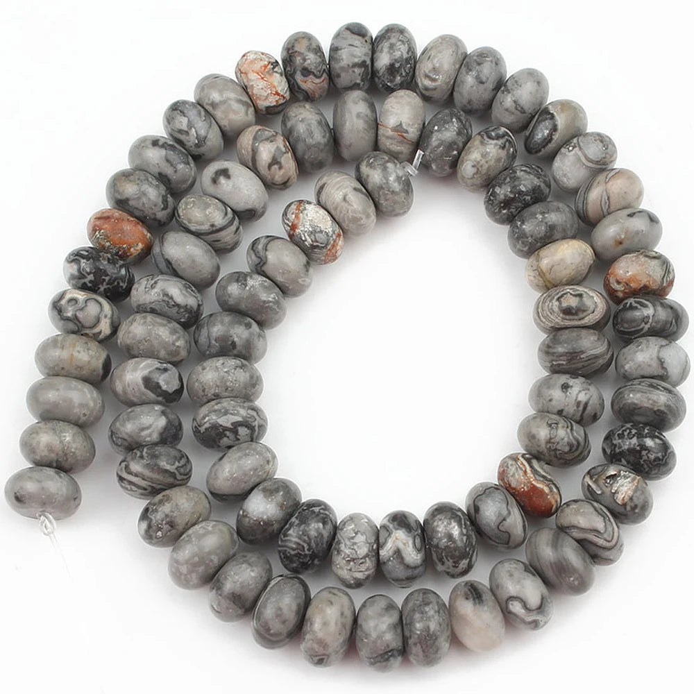 Natural Stone Rondelle Beads - 5x8mm Tourmaline, Citrine & Quartz Loose Beads for DIY Bracelets