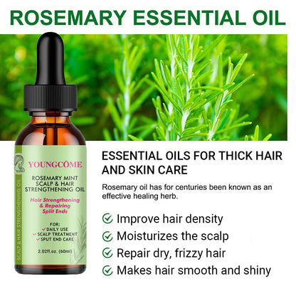 ARosemary Mint Organic Hair Oil – Prevents Dryness, Strengthens & Hydrates Hair