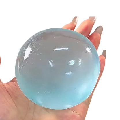 Blue Maltose Squishy Toy – Cute Mochi Anti-Stress Fidget Ball, Soft Transparent Quick-Rebound Decompression Toy