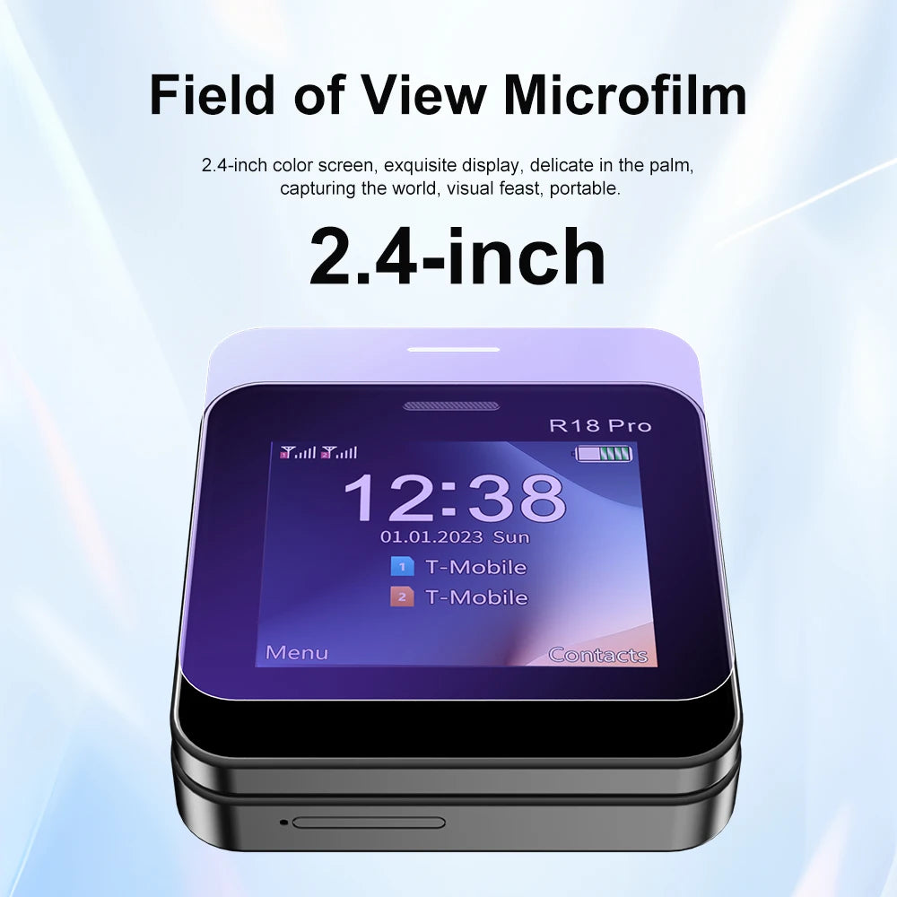 SERVO Rotating Mini Phone - 2G GSM Dual SIM Mobile Phone with FM Radio, MP4 Player & Flashlight