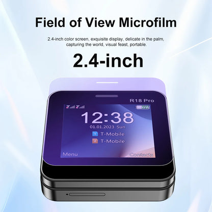 SERVO Rotating Mini Phone - 2G GSM Dual SIM Mobile Phone with FM Radio, MP4 Player & Flashlight
